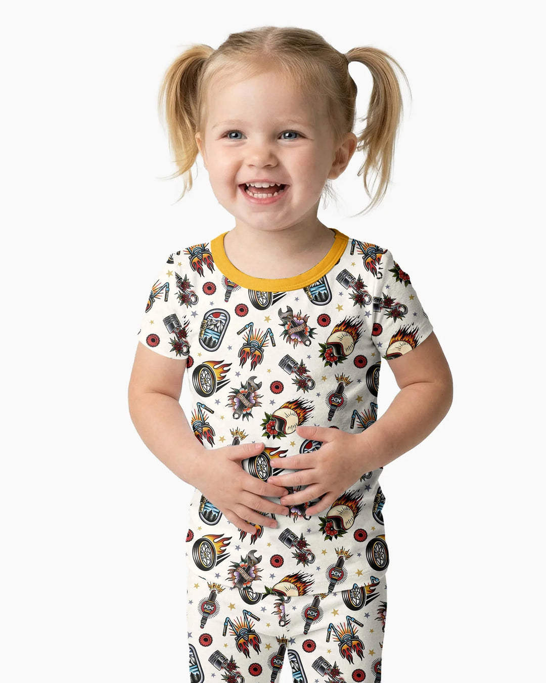 Zweiteiliges, kurzärmliges Pyjama-Set mit Marienkäfern