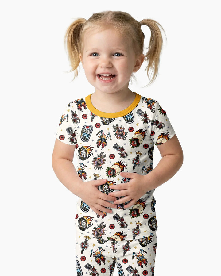 Zweiteiliges, kurzärmliges Pyjama-Set mit Marienkäfern