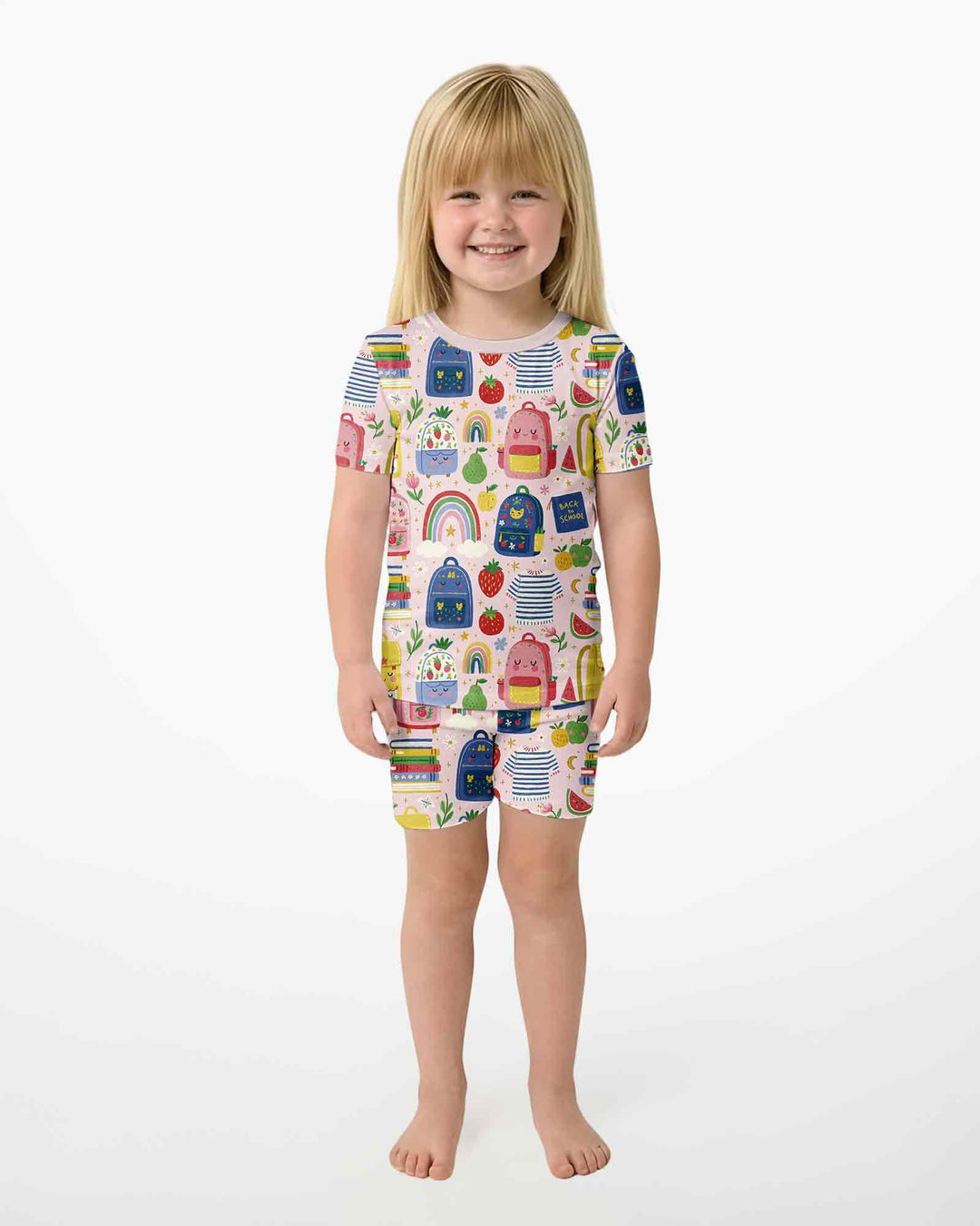 Schlafanzug-Set zweiteilig, kurze Ärmel, kurze Hose, Bambus