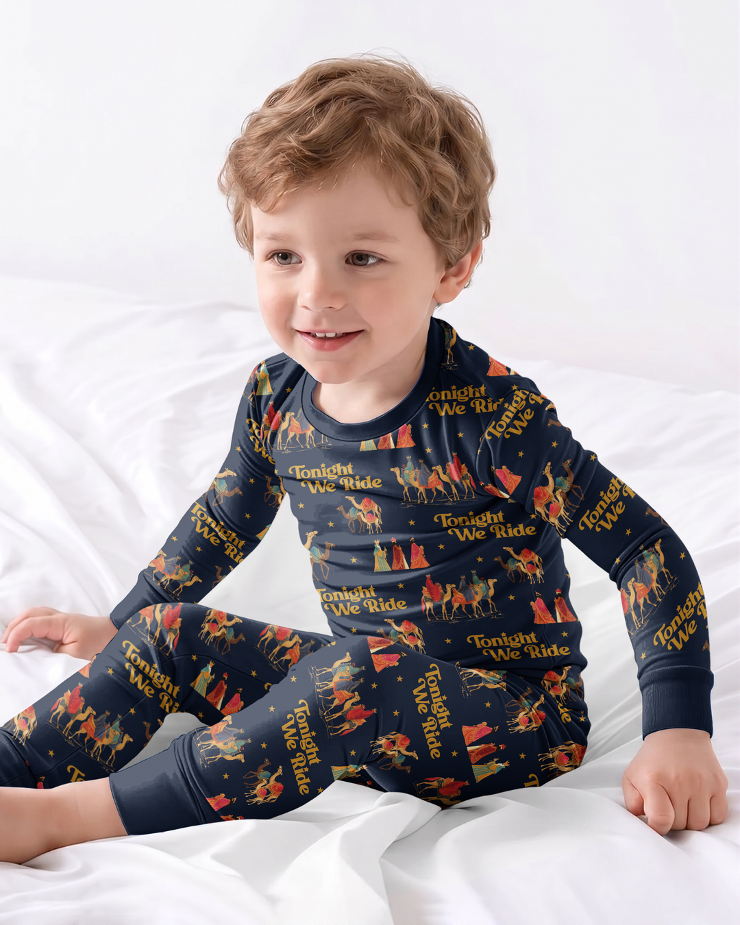 Tonight We Ride Christmas Bamboo Two Piece Long Sleeve Pajama Set