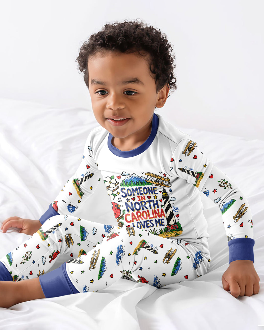 Someone in North Carolina Loves Me Bamboo Two Piece Long Sleeve Pajama Set