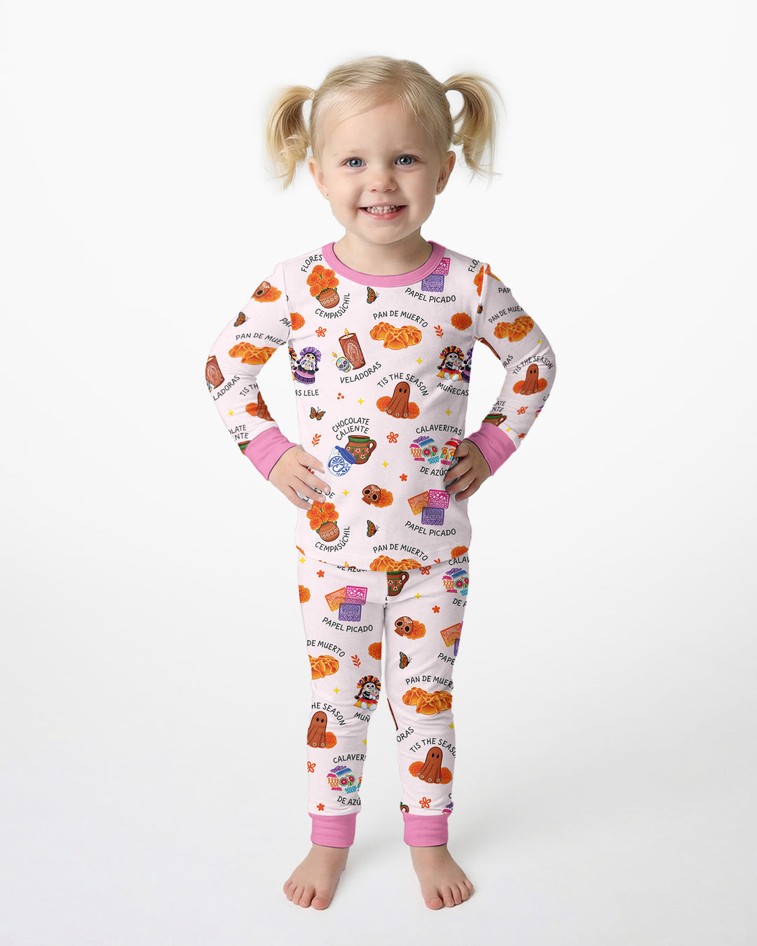 Tis the Dia De Muertos Season Bamboo Two Piece Long Sleeve Pajama Set