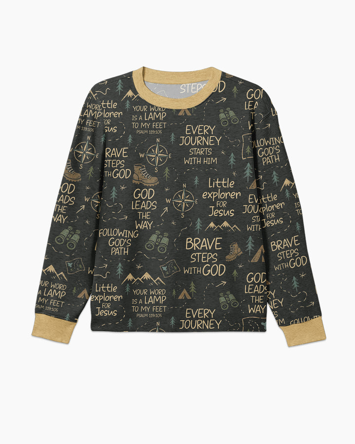 Little Explorer God Leads The Way Bamboo Men's Pajama Set
