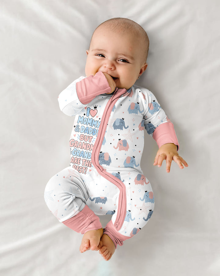 I Love Mommy & Daddy, but Grandma & Grandpa Are the Best! Bamboo Convertible Zippy