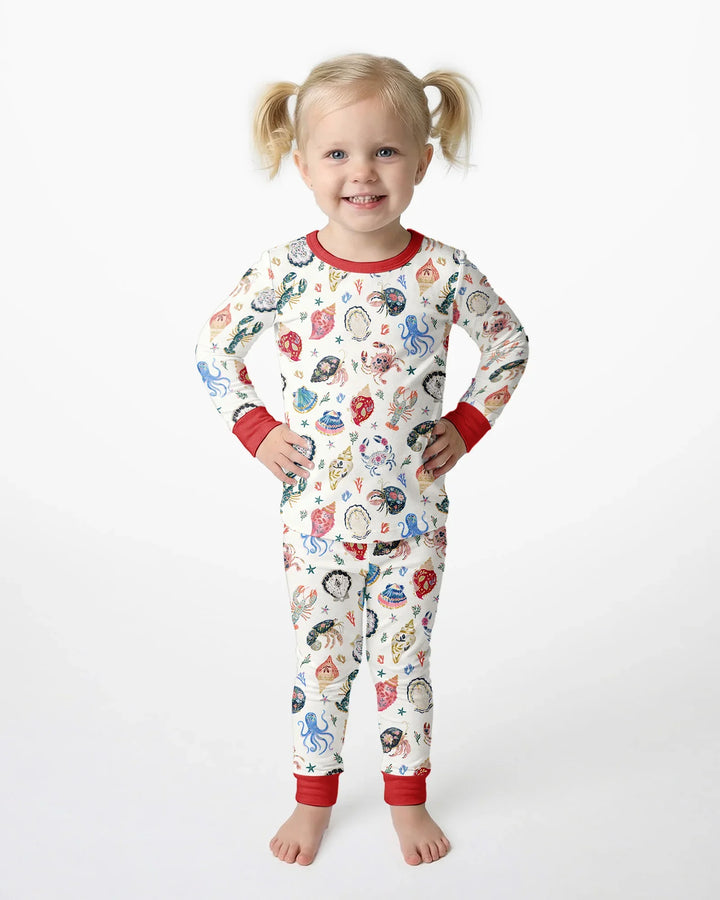 Preppy Coastal Bamboo Two Piece Long Sleeve Pajama Set