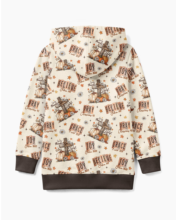 Floral Fall Give Thanks To The Lord Bamboo Zip Hoodie