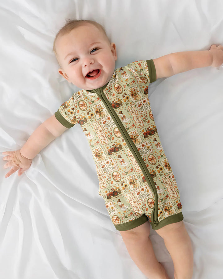 Farmhouse Fall Goose Family Matching Bamboo Shorty Zippy