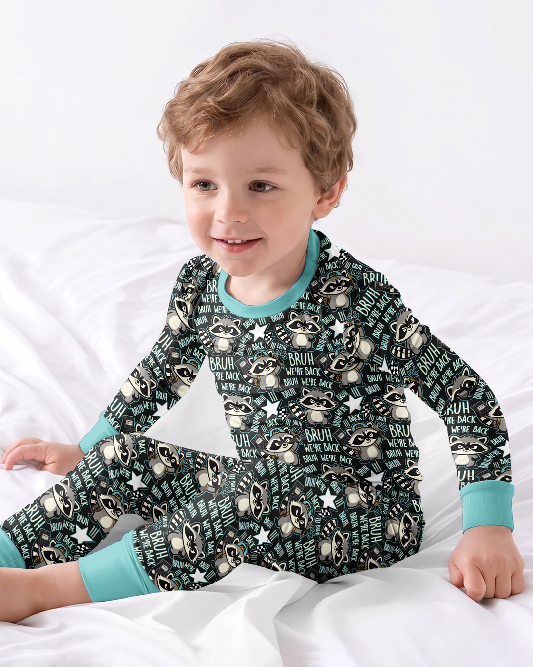 Zweiteiliges Langarm-Pyjama-Set mit Sommerfrüchten