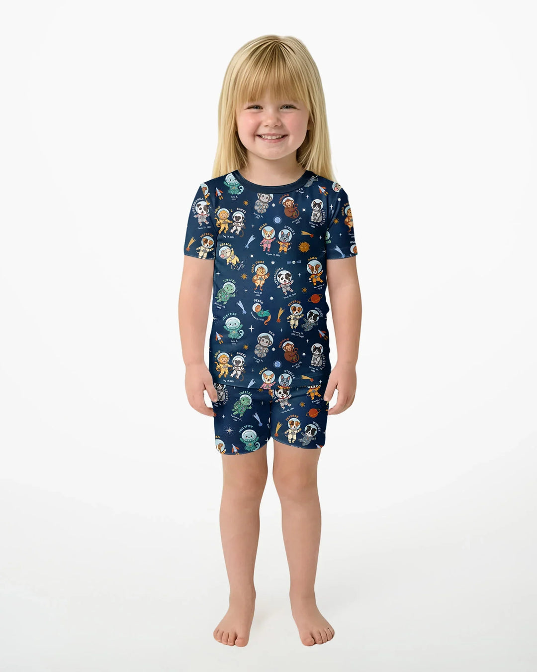 Schlafanzug-Set zweiteilig, kurze Ärmel, kurze Hose, Bambus