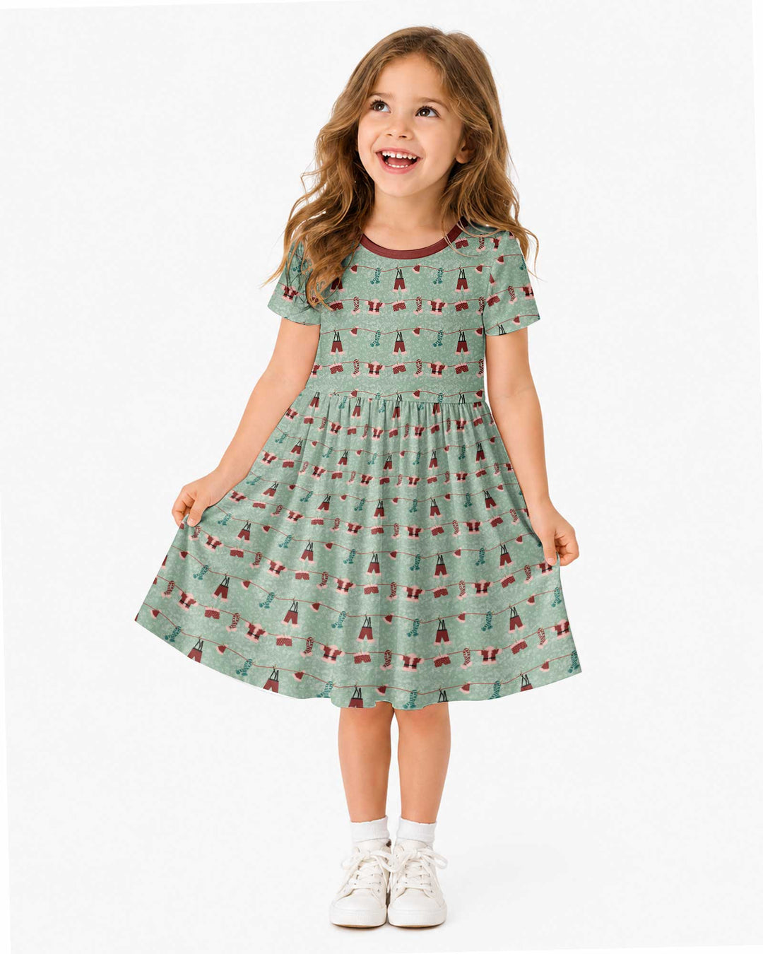 Santa In The Snow Bamboo Twirl Dress