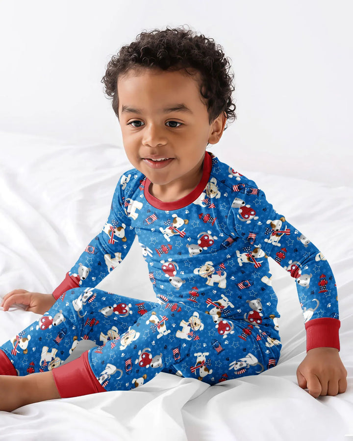 Zweiteiliges Langarm-Pyjama-Set mit Sommerfrüchten
