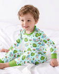 Zweiteiliges Langarm-Pyjama-Set mit Sommerfrüchten
