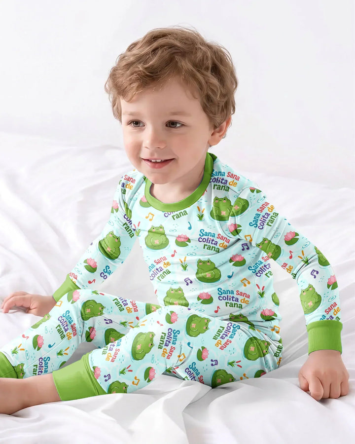 Zweiteiliges Langarm-Pyjama-Set mit Sommerfrüchten