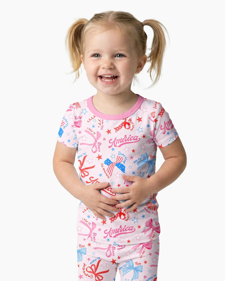 Zweiteiliges, kurzärmliges Pyjama-Set mit Marienkäfern