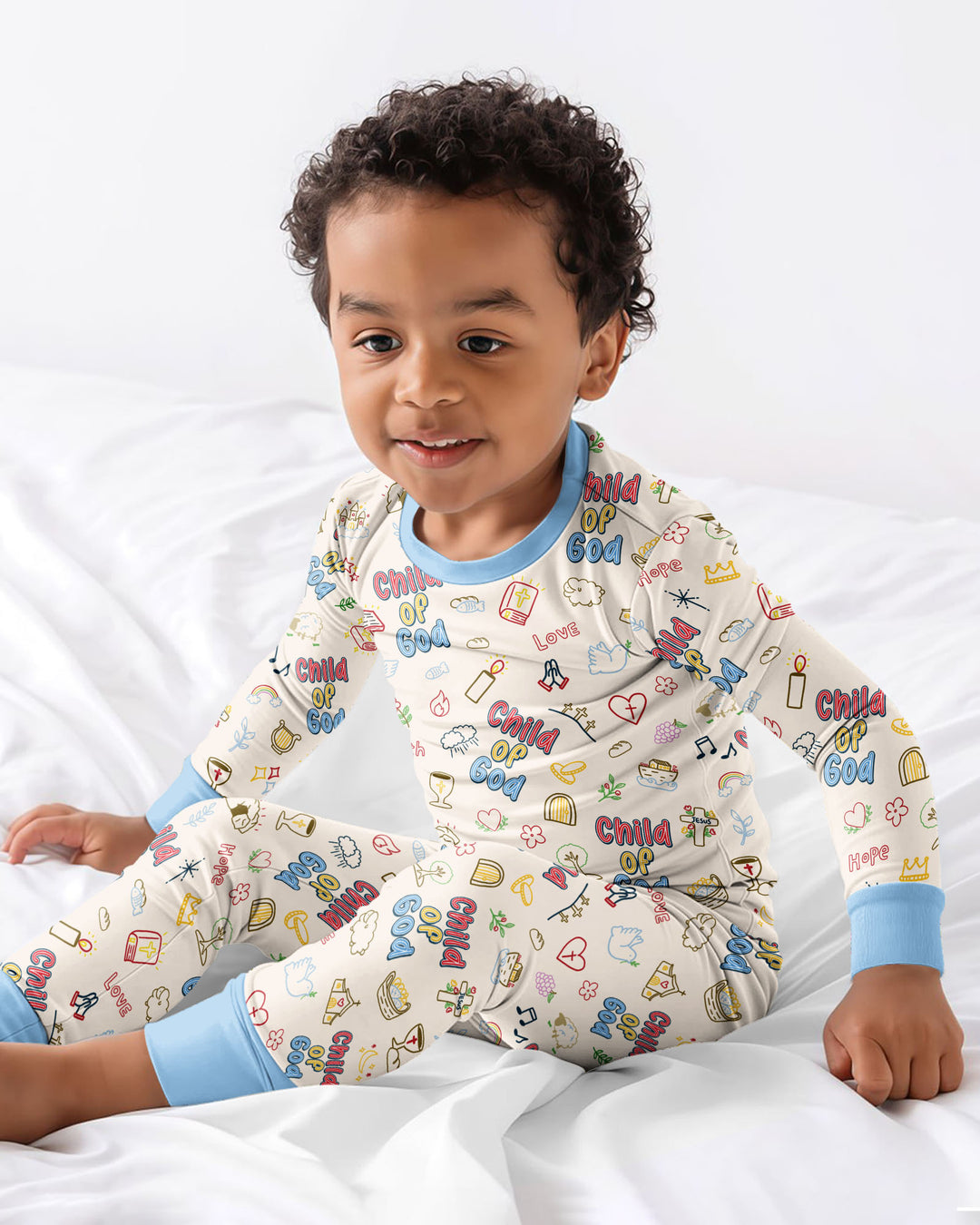 Zweiteiliges Langarm-Pyjama-Set mit Sommerfrüchten
