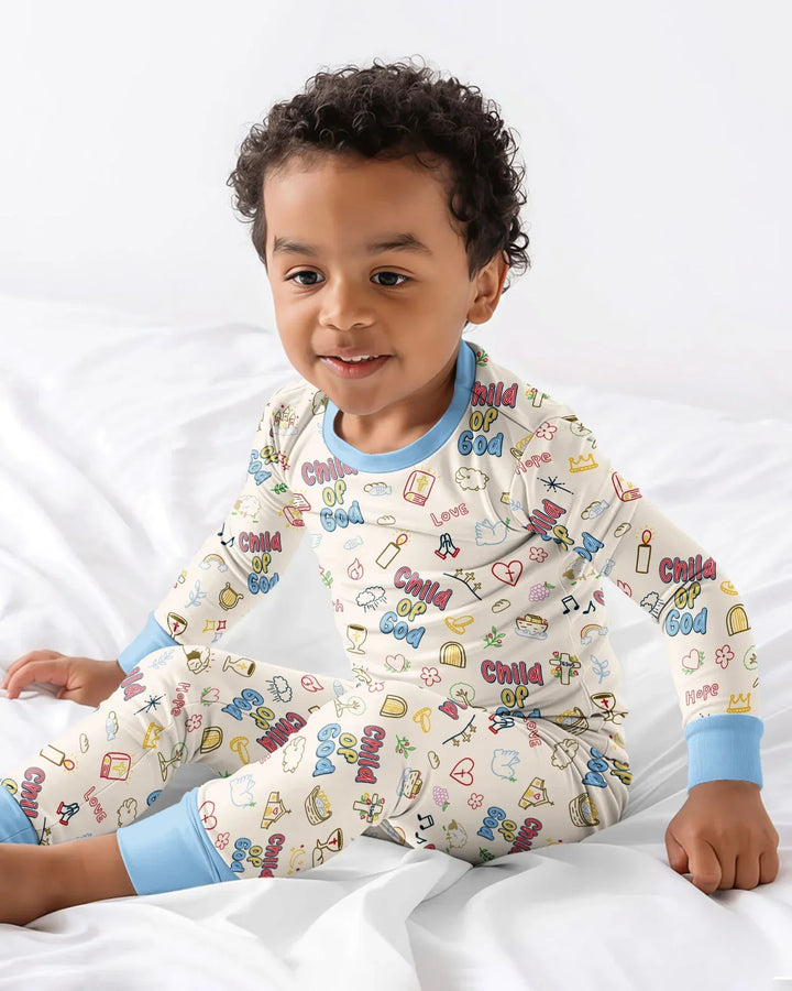 Zweiteiliges Langarm-Pyjama-Set mit Sommerfrüchten
