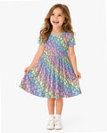 Pastel Rainbow Ghost Halloween Bamboo Twirl Dress