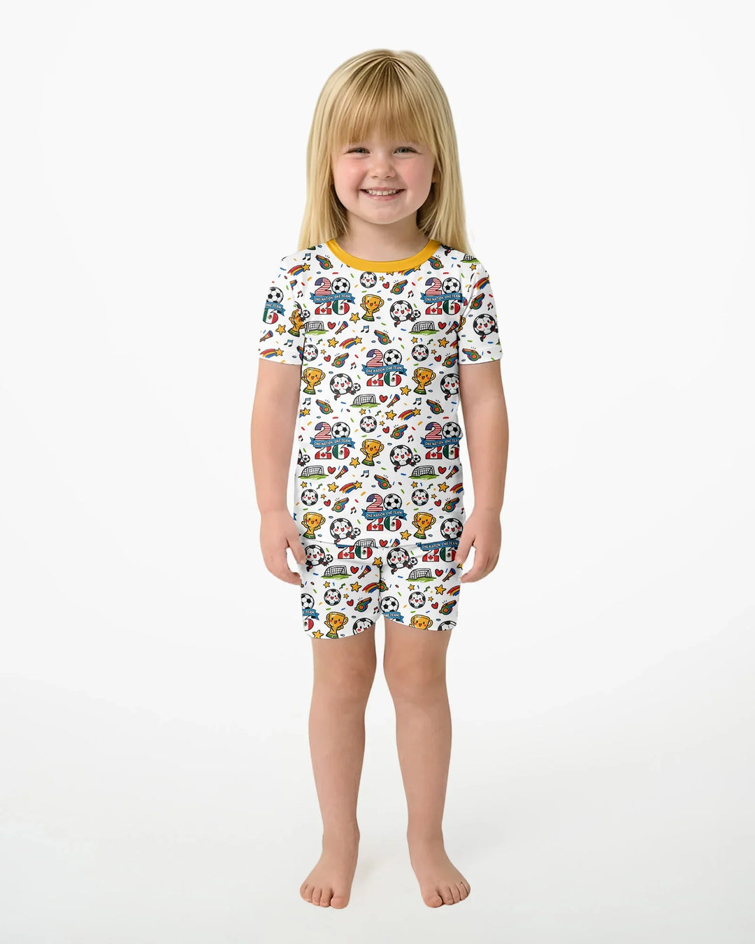 Template Zweiteiliges Pyjama-Set mit kurzen Ärmeln und Shorts