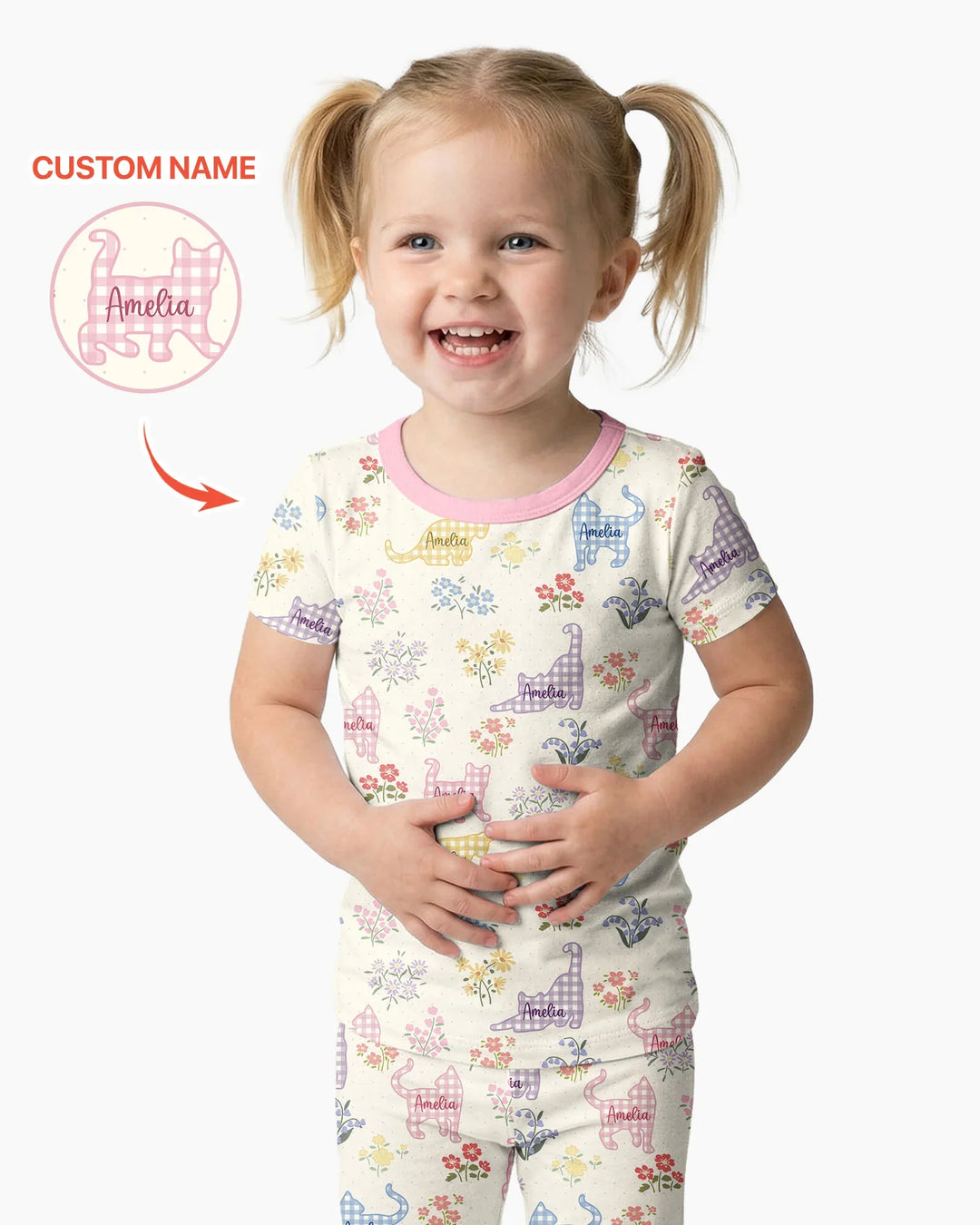 Zweiteiliges, kurzärmliges Pyjama-Set mit Marienkäfern