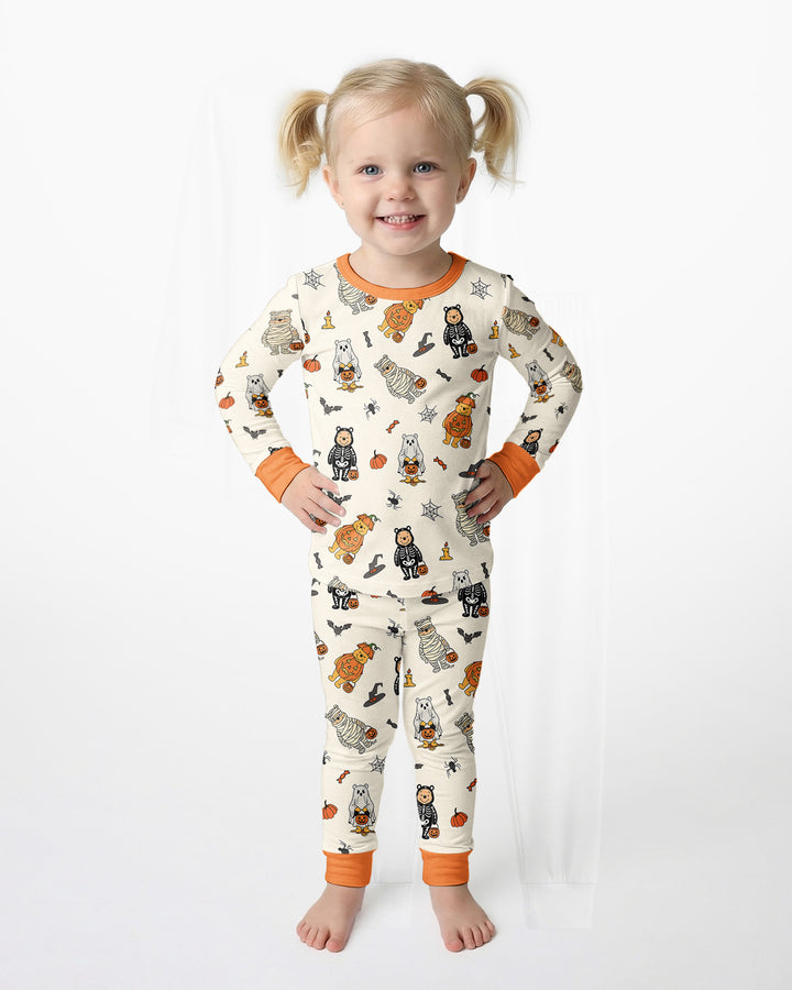 Retro Trick Or Treat Bamboo Two Piece Long Sleeve Pajama Set