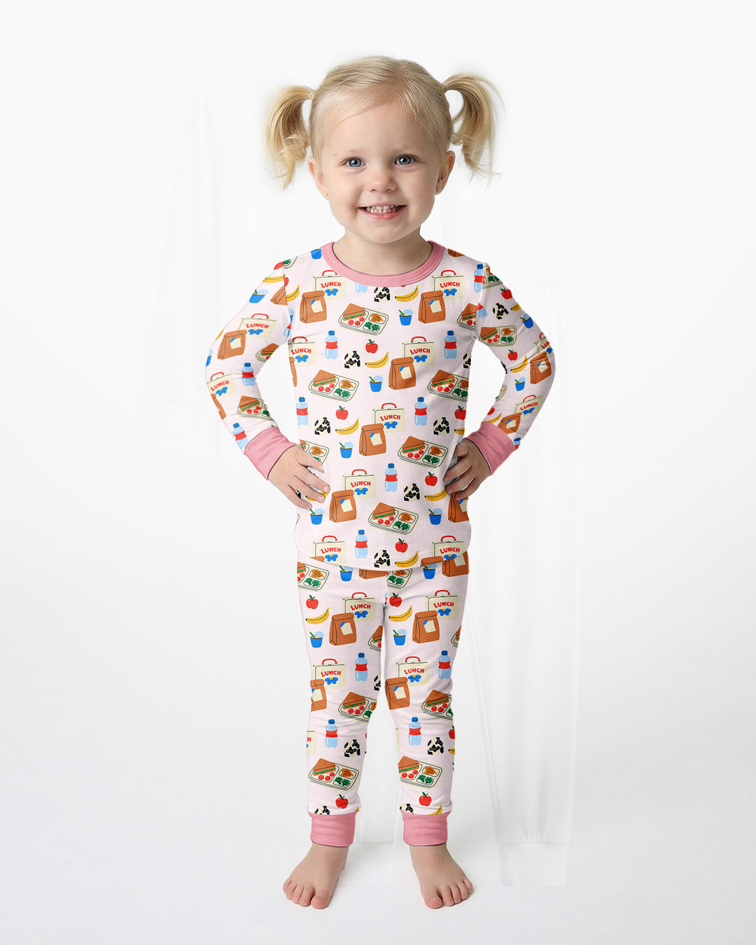 Zweiteiliges Langarm-Pyjama-Set mit Sommerfrüchten
