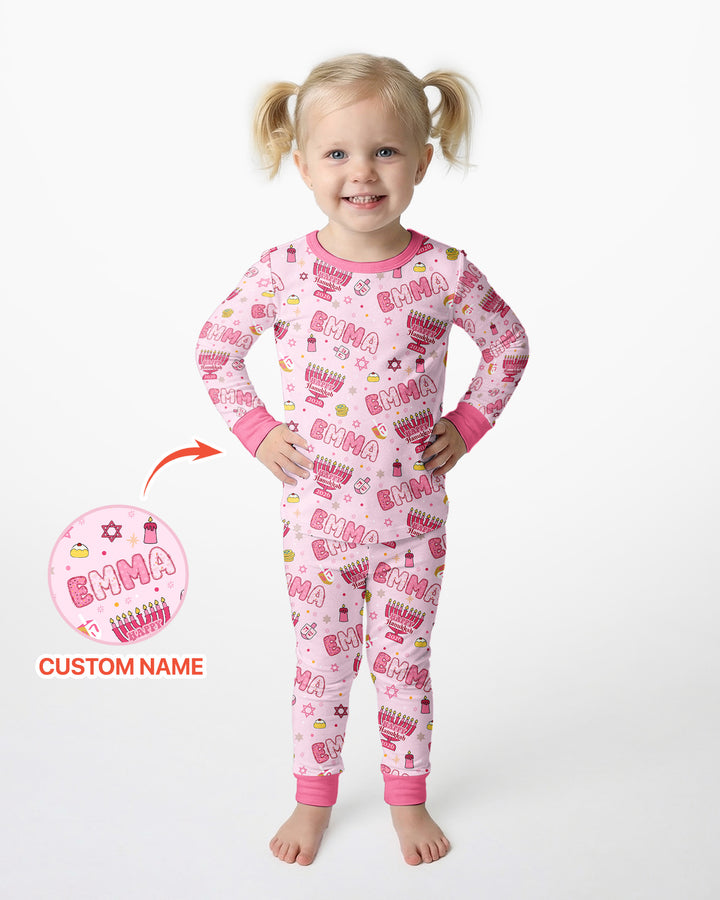 Zweiteiliges Langarm-Pyjama-Set mit Sommerfrüchten