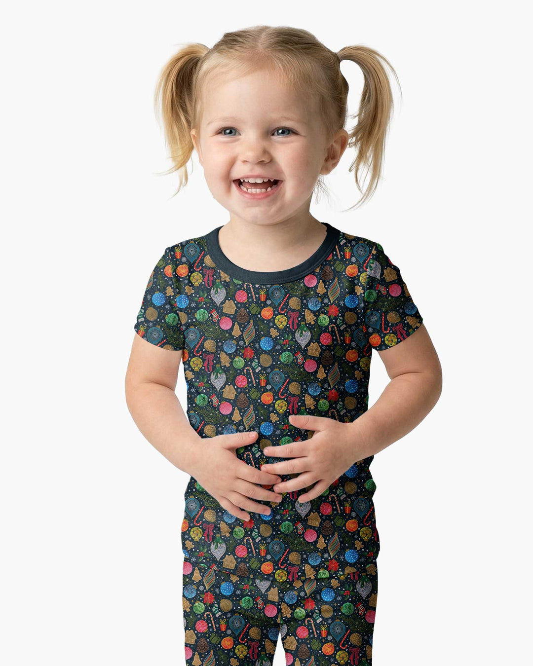 Holiday Ditsy Bamboo Two Piece Short Sleeve Pajama Set