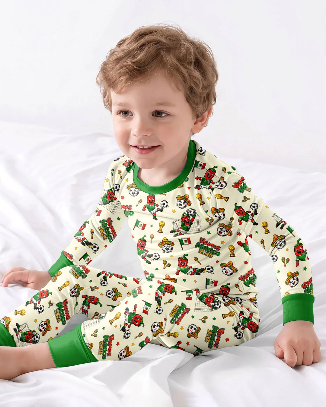Zweiteiliges Langarm-Pyjama-Set mit Sommerfrüchten