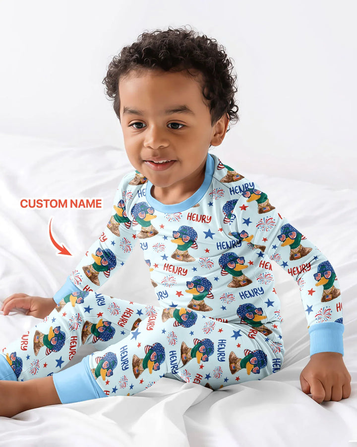 Zweiteiliges Langarm-Pyjama-Set mit Sommerfrüchten