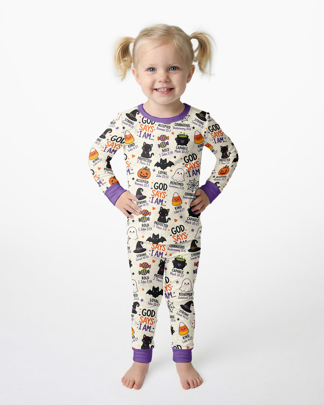 Halloween God Says I Am Bamboo Two Piece Long Sleeve Pajama Set