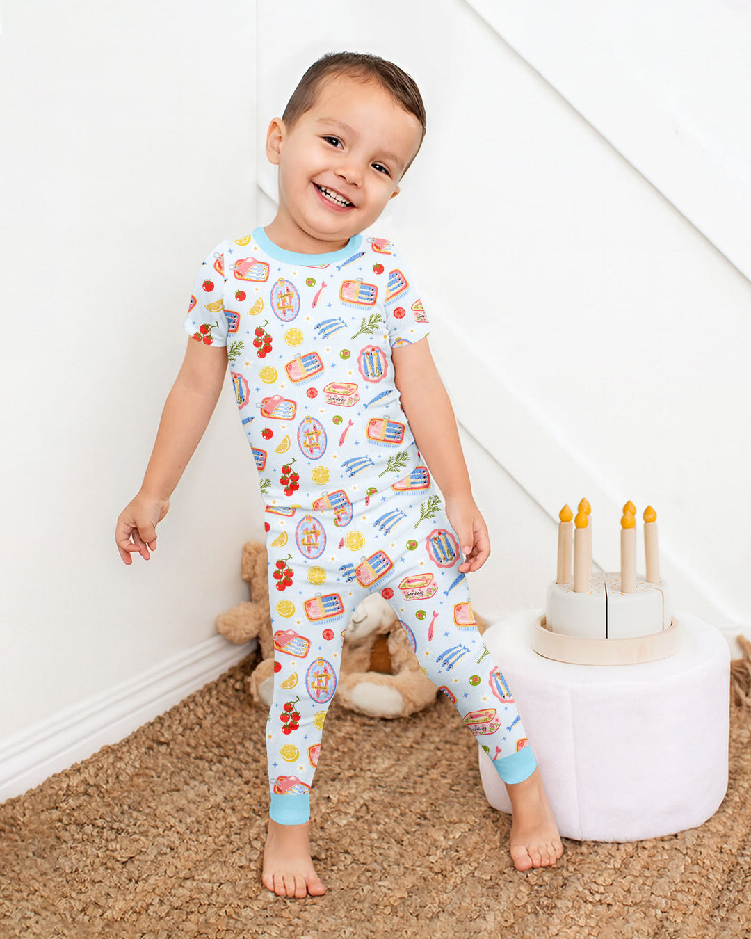 Zweiteiliges, kurzärmliges Pyjama-Set mit Marienkäfern