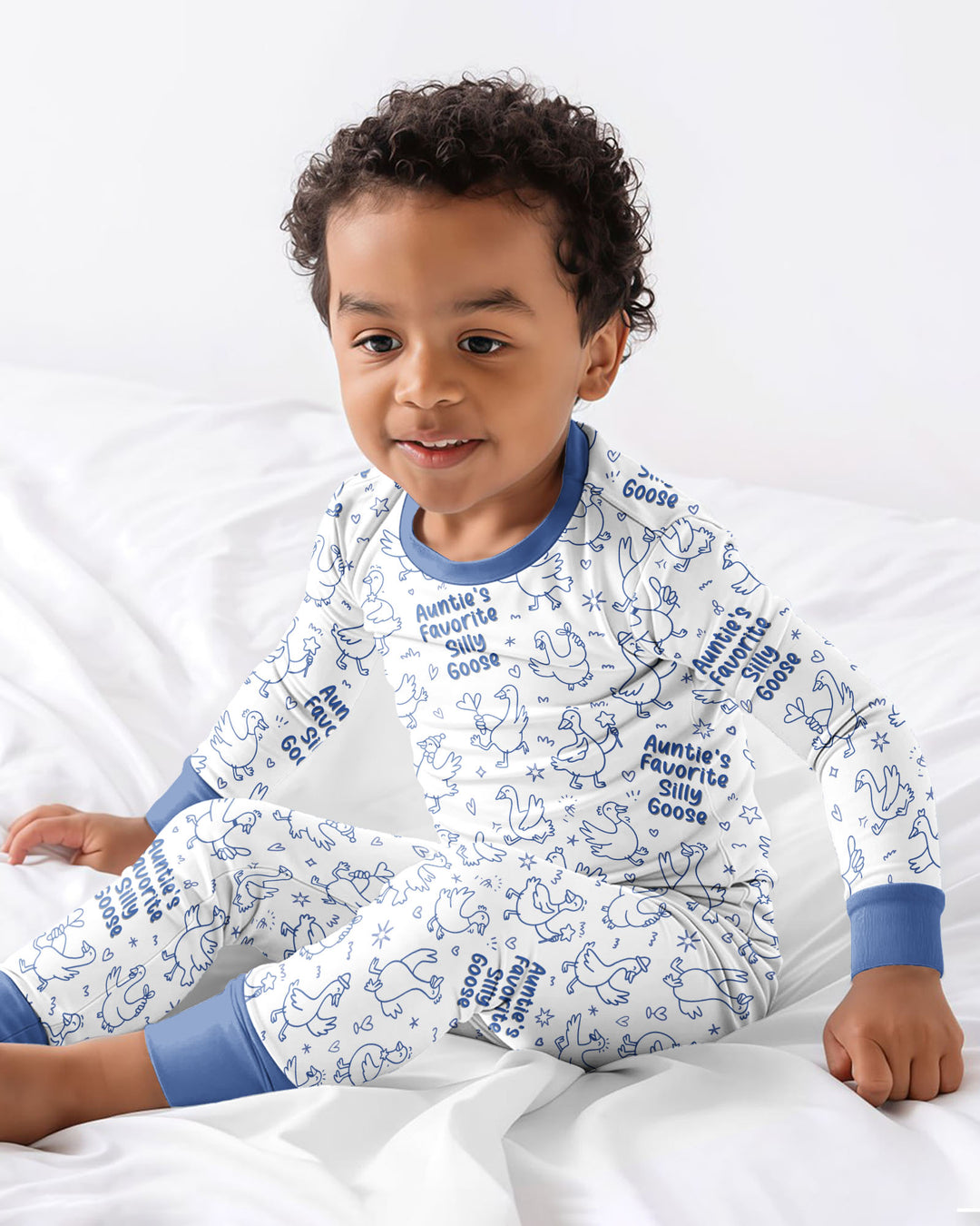 Auntie's Favorite Silly Goose Bamboo Two Piece Long Sleeve Pajama Set