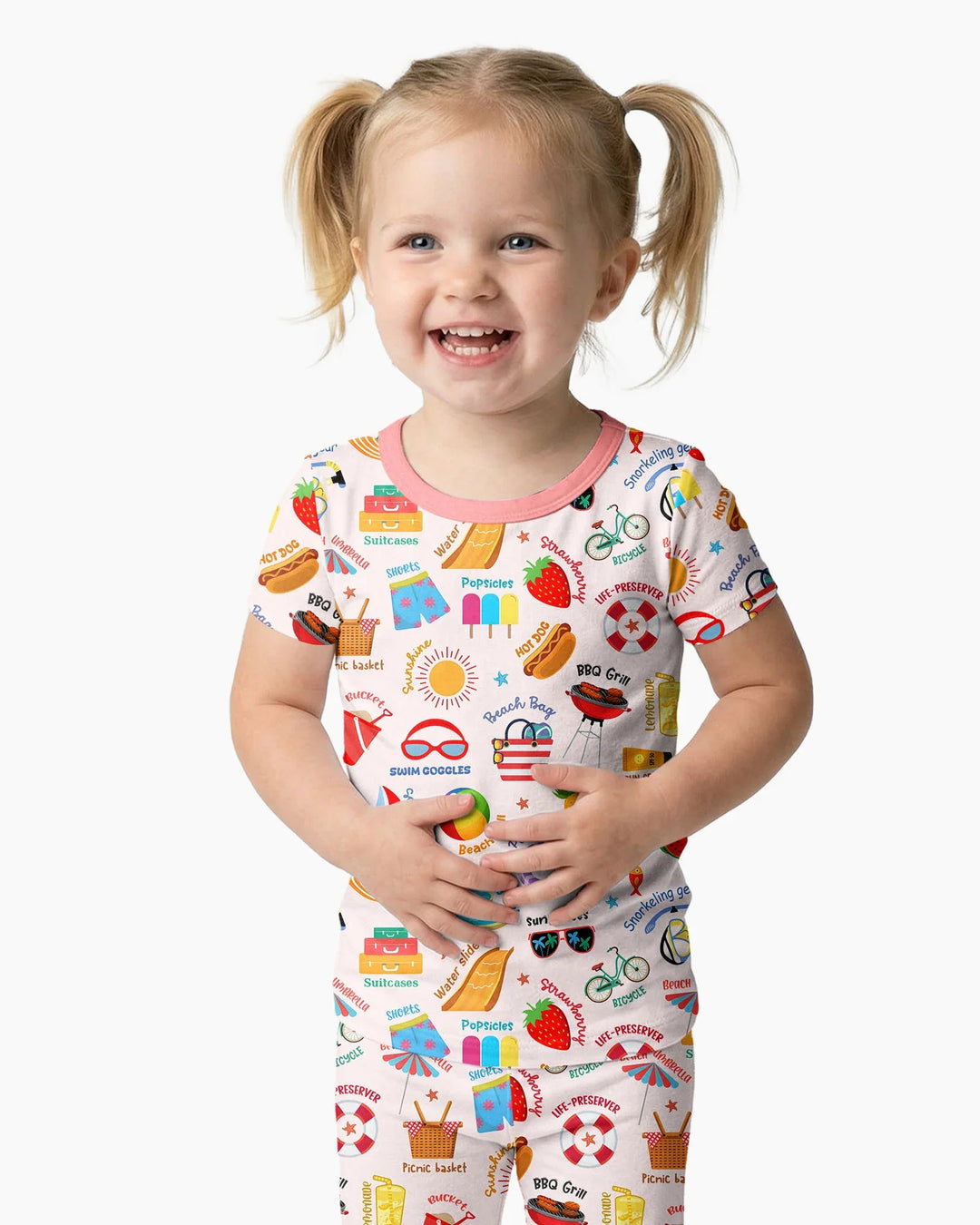 Zweiteiliges, kurzärmliges Pyjama-Set mit Marienkäfern