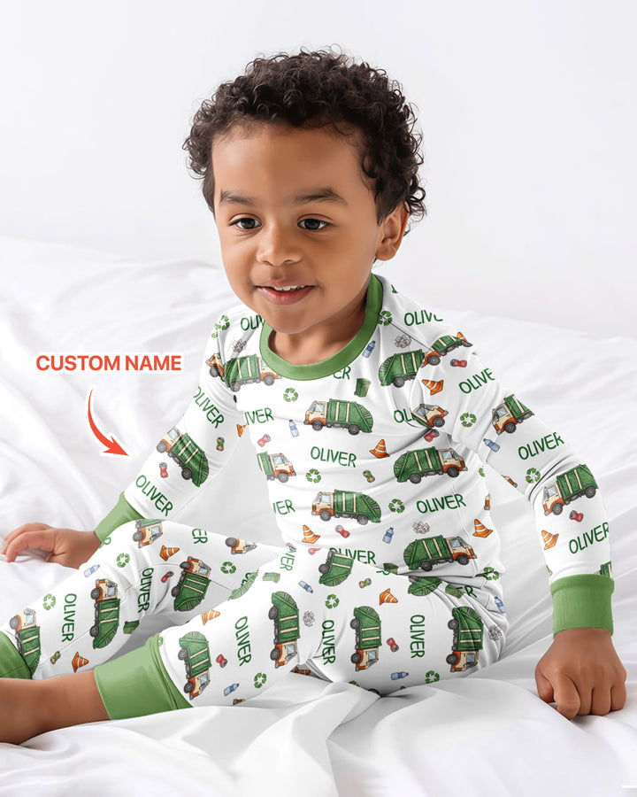 Zweiteiliges Langarm-Pyjama-Set mit Sommerfrüchten