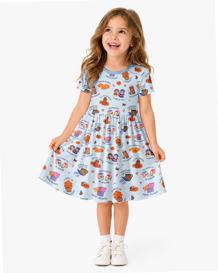 Tis the Dia De Muertos Season Bamboo Twirl Dress