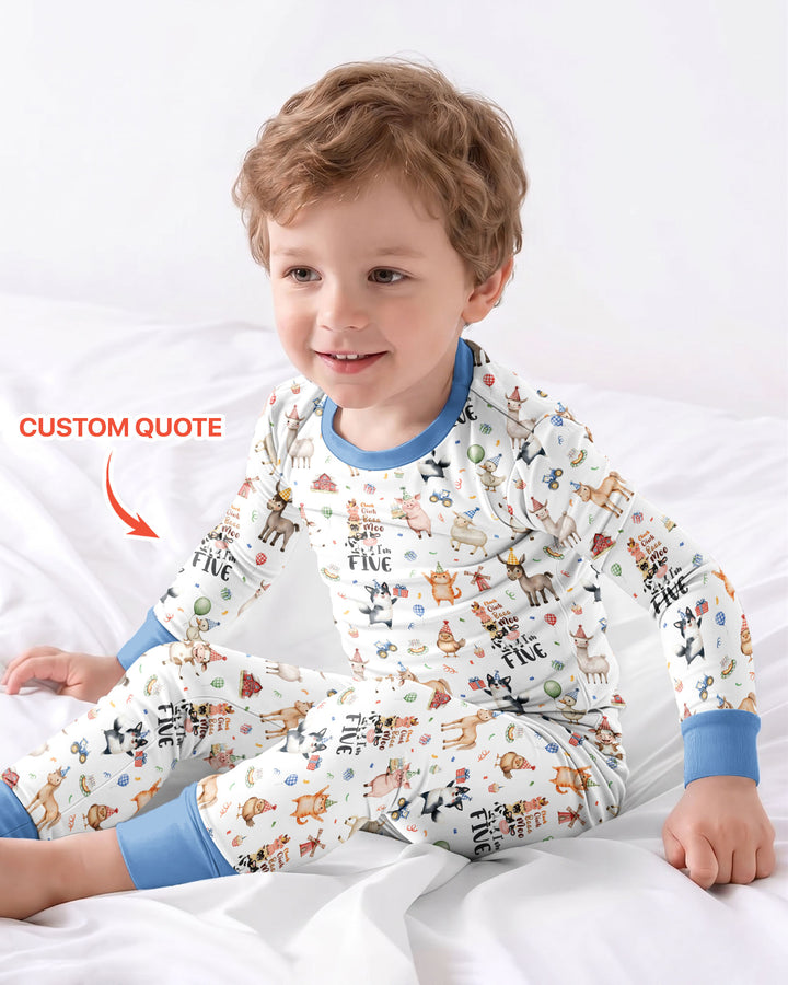 Zweiteiliges Langarm-Pyjama-Set mit Sommerfrüchten