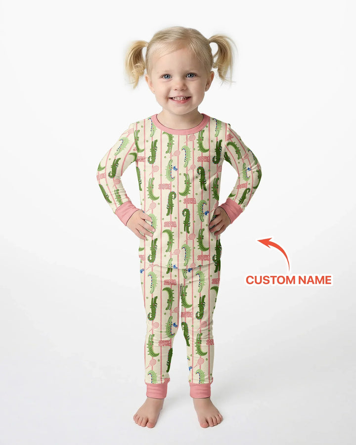 Zweiteiliges Langarm-Pyjama-Set mit Sommerfrüchten