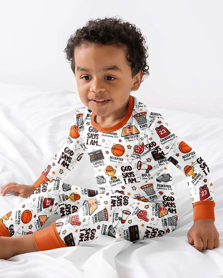 Zweiteiliges Langarm-Pyjama-Set mit Sommerfrüchten