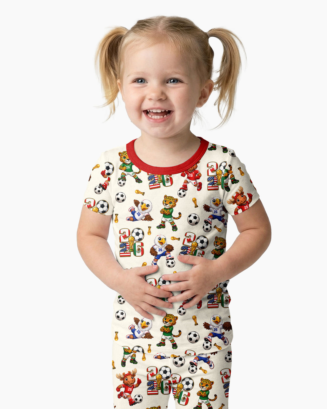 Zweiteiliges, kurzärmliges Pyjama-Set mit Marienkäfern