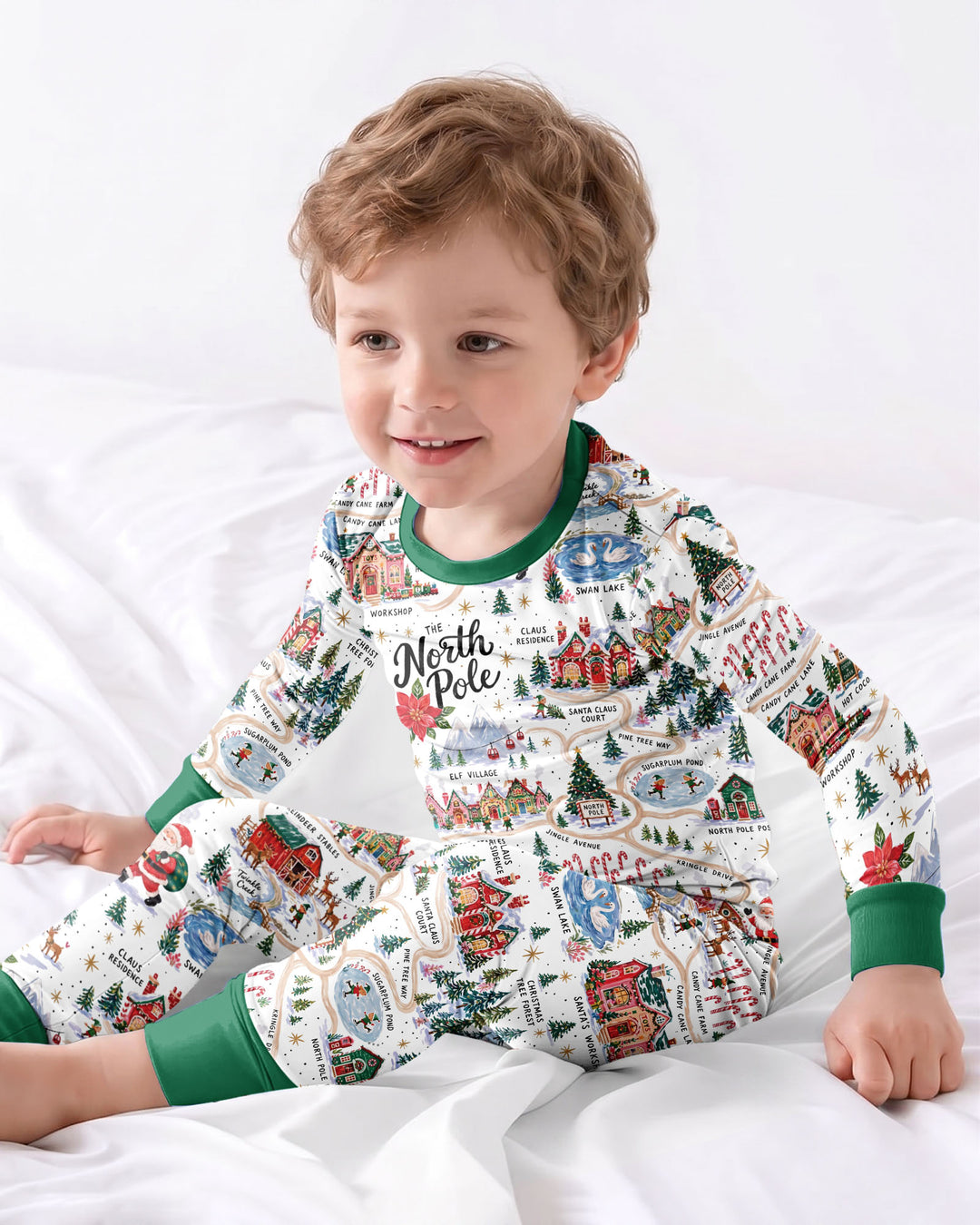 The North Pole Bamboo Two Piece Long Sleeve Pajama Set