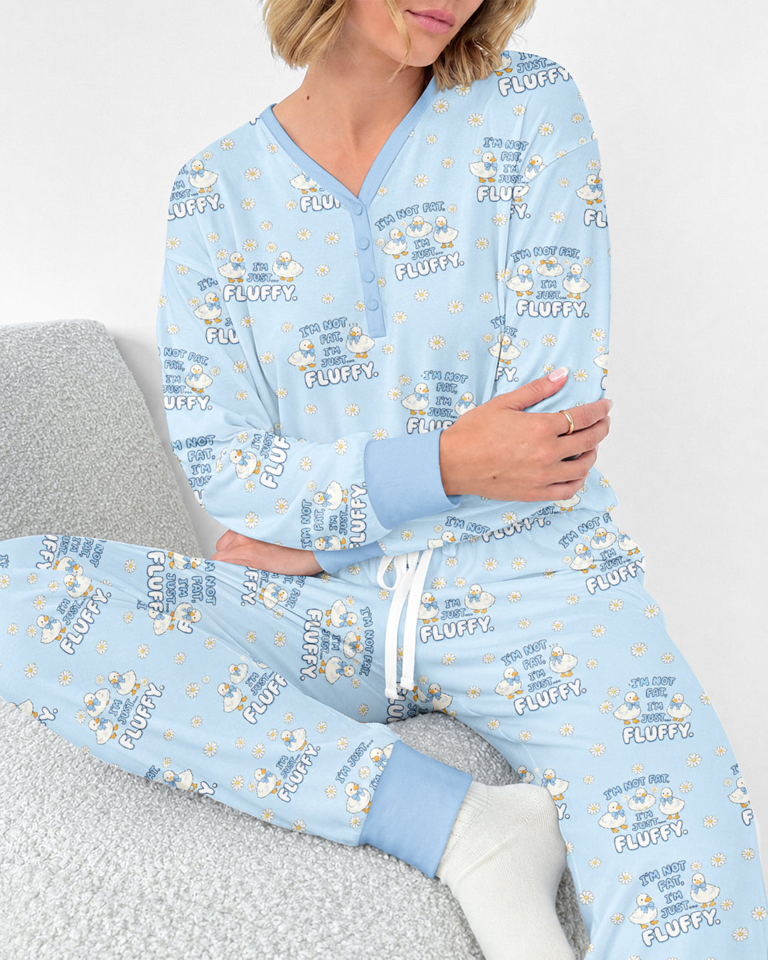 Not Fat Just Fluffy Bamboo Women Pajama Set