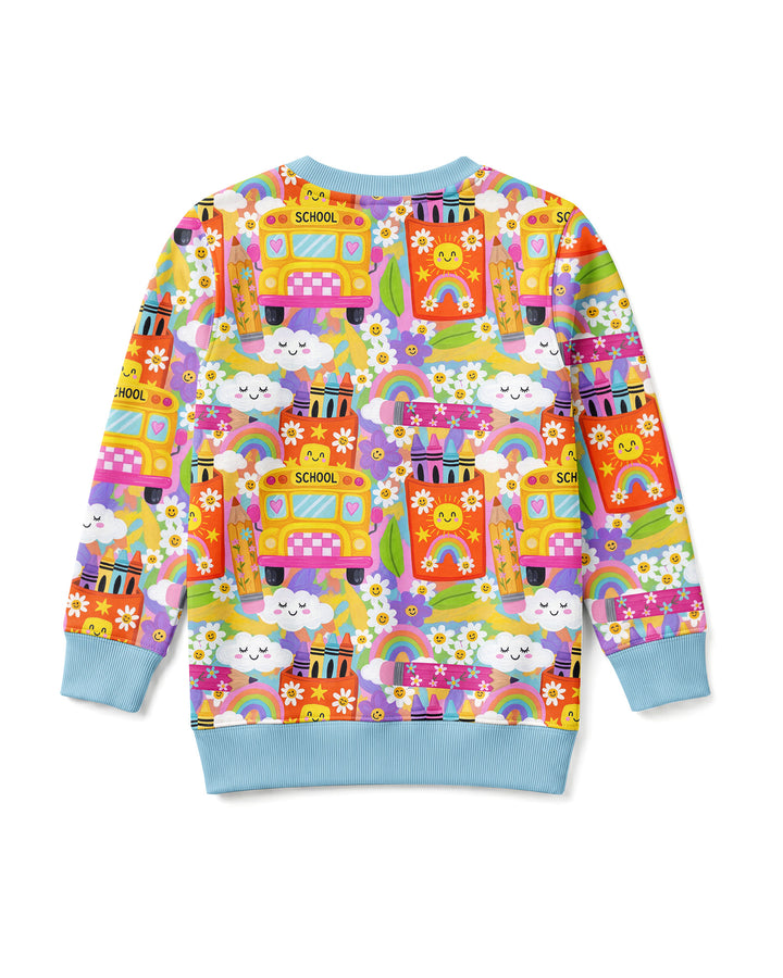 Retro Happy Classroom Bamboo Crewneck Sweatshirt