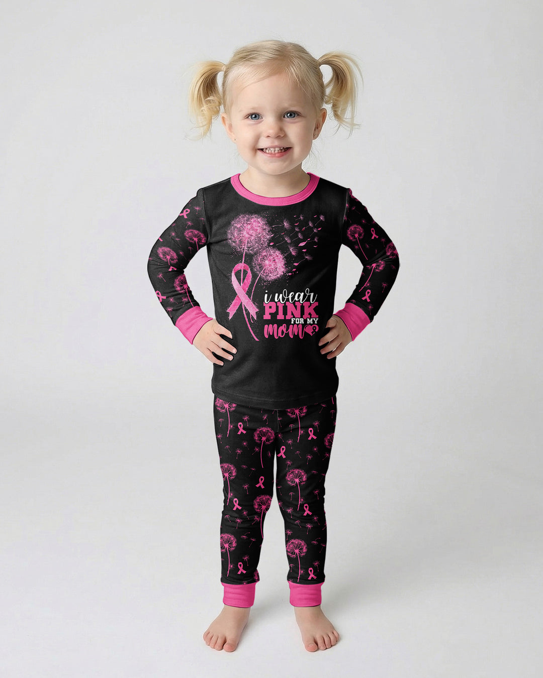 Dandelion Pink For Mom Bamboo Two Piece Long Sleeve Pajama Set