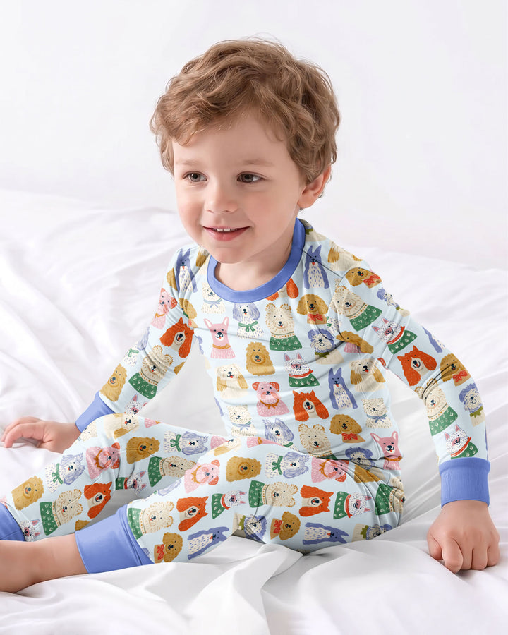 Zweiteiliges Langarm-Pyjama-Set mit Sommerfrüchten