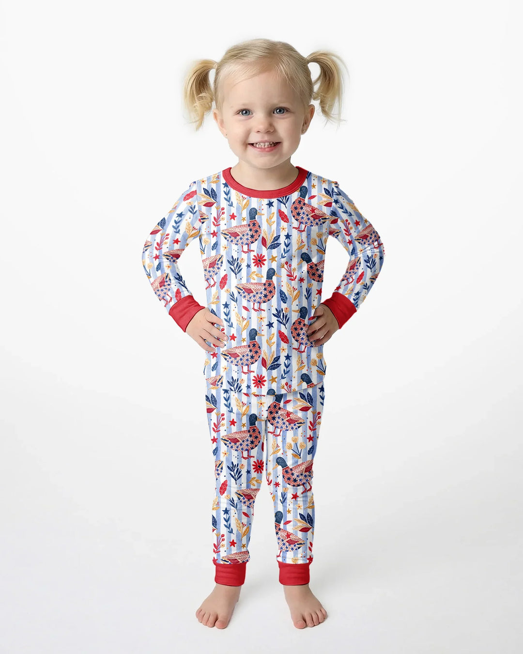 Zweiteiliges Langarm-Pyjama-Set mit Sommerfrüchten
