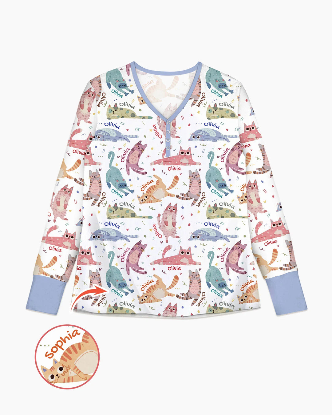 Template Damen Pyjama-Set aus personalisiertem Bambus
