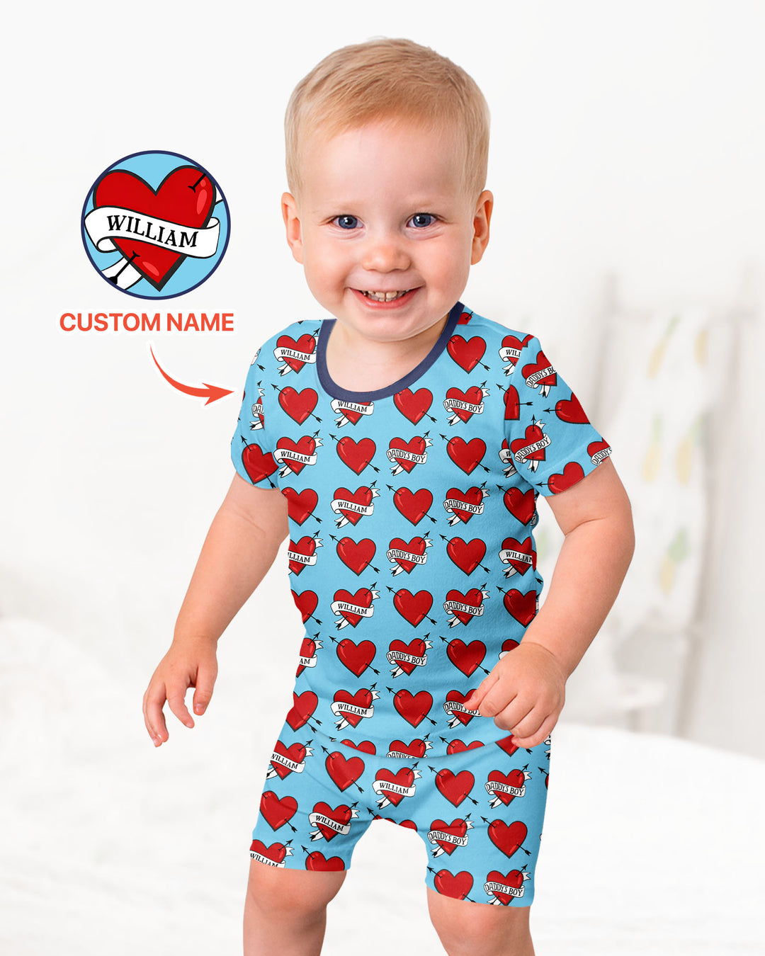 Zweiteiliges Pyjama-Set mit kurzen Ärmeln und Shorts im Sommer-Design