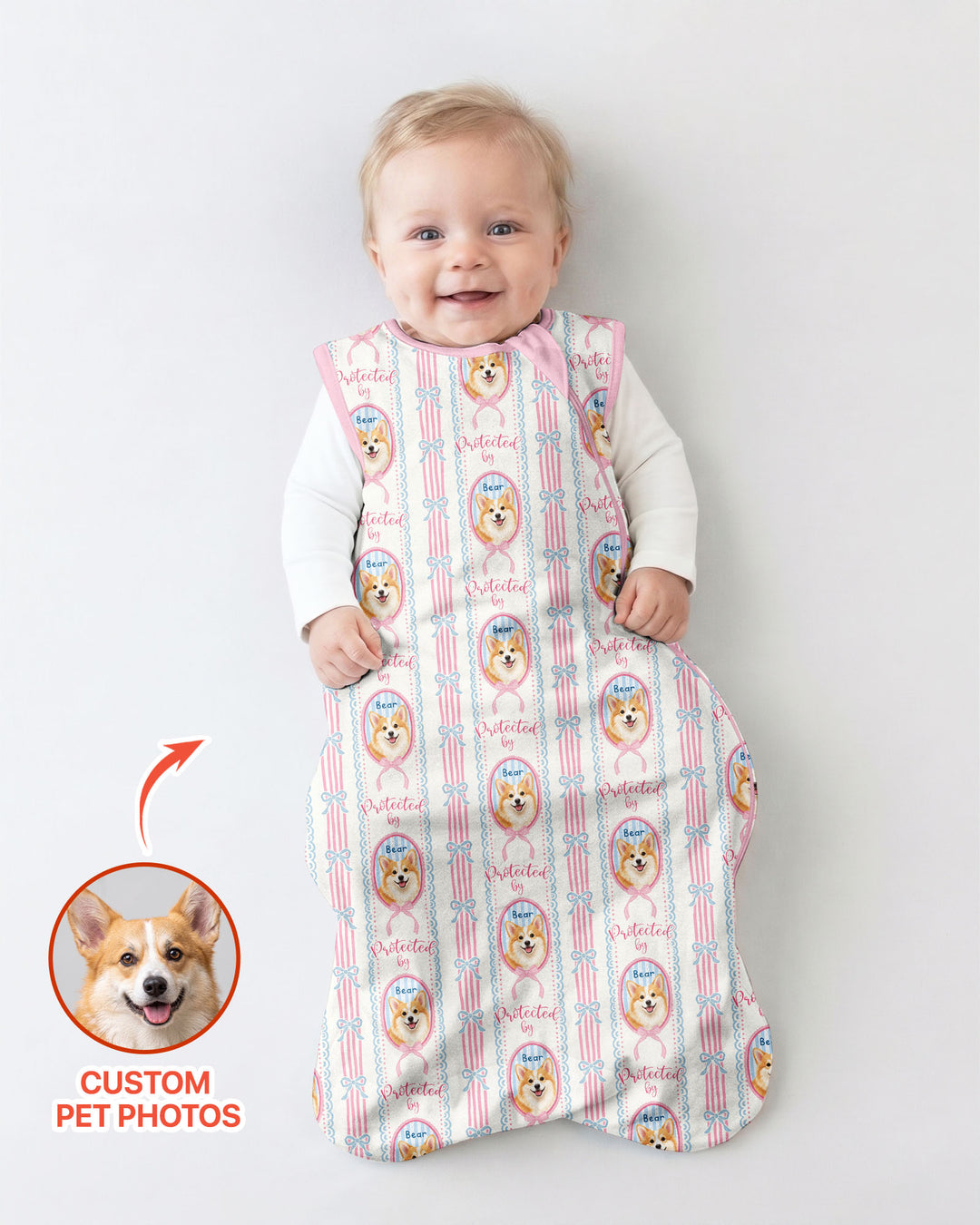 Custom Coquette Pet Photo Little Protecto Bamboo Sleep Bag