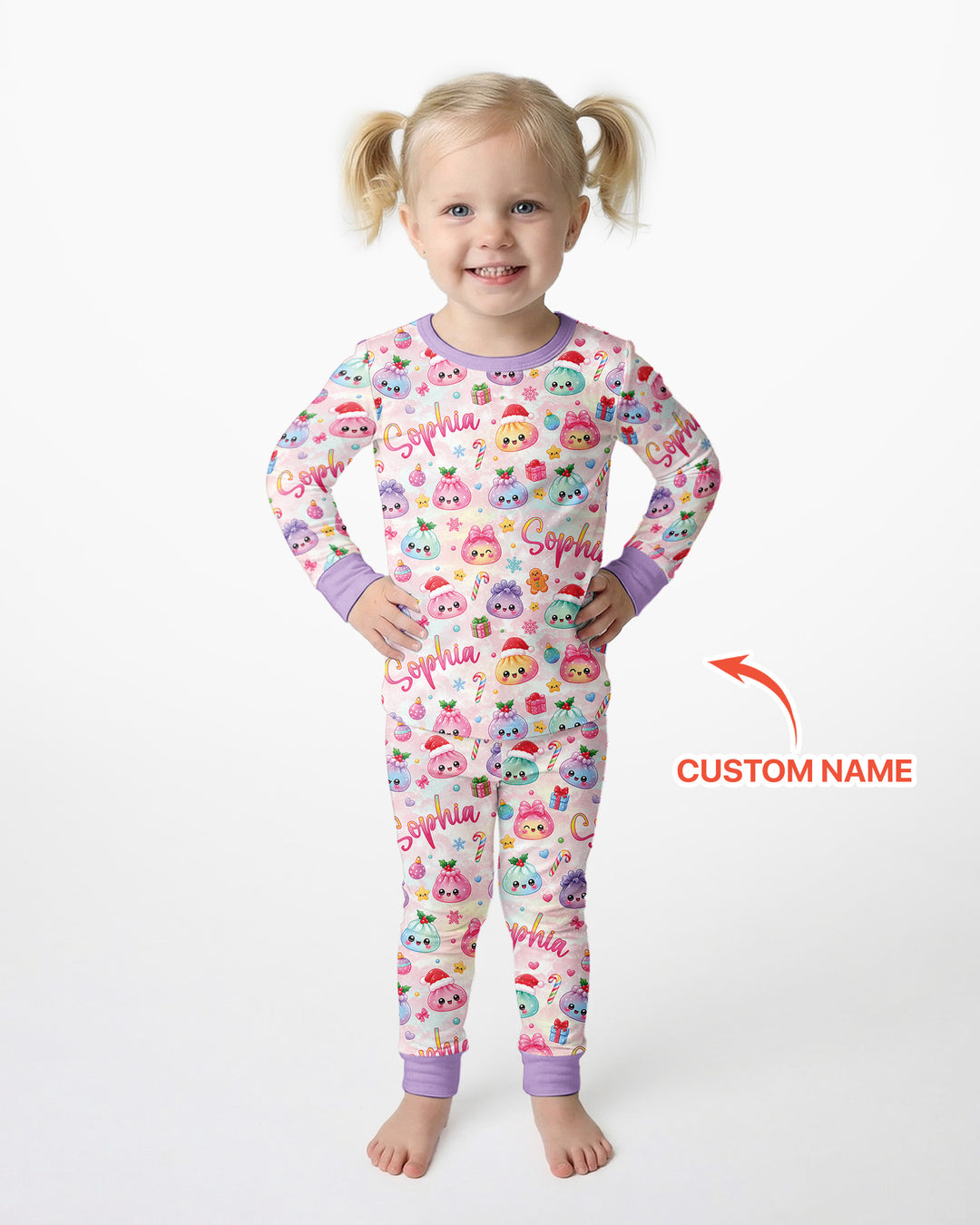 Christmas Dumpling Bamboo Two Piece Long Sleeve Pajama Set