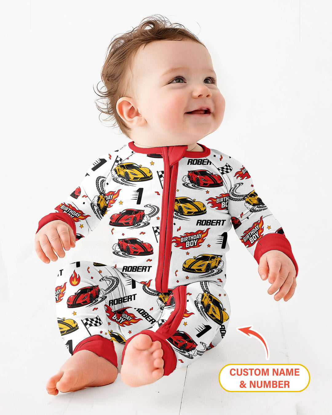 Personalized Racing Car Birthday Boy Bamboo Convertible Zippy